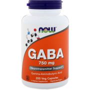 Now GABA 750 мг, 200 капс.