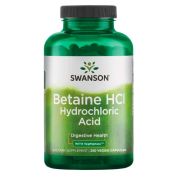 Swanson Betaine HCL Hydrochloric Acid, 250 капс.
