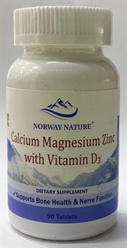 Norway Nature Calcium Magnesium Zinc + D3, 90 таб. - фото 9027