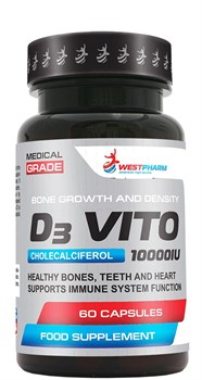 WestPharm Vitamin D3 10000, 60 капс. - фото 9345