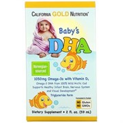 California Gold Nutrition Омега-3 и D3 для детей, 59 мл.